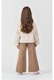 4-8 Years Old Girls Patterned Jacket T-Shirt Brown Denim Trousers Set-5 Y - 2