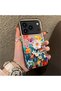 iPhone 17/18 Pro Compatible Silicone Edge Hard Back Anti-Fall Phone Case Flower Pattern