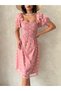 Daisy Embroidered Boat Neck Midi Dress with Tulle Detail on the Chest - 3
