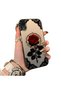 iPhone Xr Compatible Silicone Edge Hard Back Anti-Fall Phone Case Rose Pattern - 3