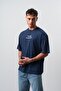 Men's Far from Basic Embroidered Oversize T-Shirt Navy Blue - 3