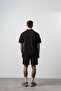 Men's Polo Collar Regular Fit T-Shirt Shorts Set Black - 4