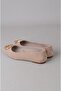 Seç 4051 Genuine Leather Buckled Women's Flat Shoes Mink Suede - 6