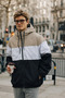Men's Colorful Trendy White Zippered Raincoat