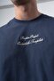 Men's Far from Basic Embroidered Oversize T-Shirt Navy Blue - 4