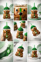 Teddy Bear Water Bottle with Hat and Straw - Break-Resistant Hard Plastic Water Bottle for Children and Adults