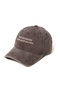 Beige Embroidered Hat on a Coffee Background, Vintage Style Washed Cotton Fabric Hat with Embroidered Text - 2