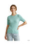 Water Green Short Sleeve Crew Neck Slim Fit Women's Sweater - 7