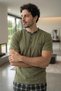 Heritage Olive Patlı Short Sleeve Cotton Men's Pajama Set - 5