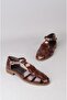 Seç 4168 Genuine Leather Women's Sandals Brown - 5