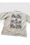 Arkadan Nakışlı Oversize Krem Gömlek - 4