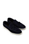 Men's Genuine Suede Navy Blue Tassel Loafer - 5