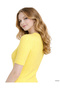 Yellow Short Sleeve Crew Neck Slim Fit Women's Sweatshirt - 5
