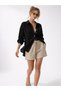 Women's Black Long Sleeve Shirt Muslin Fabric with Pockets 100% Cotton Textured Fabric Summer Wear - 5