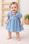 Baby Girl Cherry Embroidered Denim Dress – Collared, Buttoned, Summer Stylish Model (9-24 Months) - 2