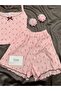 Women's Patterned Cotton Shorts Pajama Set - 3