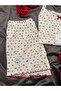 Women's Patterned Cotton Shorts Pajama Set - 4
