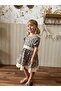 Girl's Leopard Patterned Ruffle Collar Belted Dress - 4