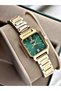 Gold Color Minimal Square Model Classic Women's Wristwatch + Bracelet as a Gift - 3