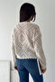 Women's Openwork Knitwear Cardigan – Stylish and Elegant Design with Buttons - 7