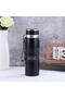 800ml Stainless Steel Vacuum Insulated Water Bottle - Hot & Cold Sports Thermos (Black) - 2