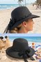 Women's Straw Hat with Ribbon Detail Wide Brim Summer Beach Sun Hat Stylish Design - 4