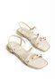 Women's Beige Cream Bead Detailed Elegant Casual Sandals - 2
