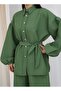 Balloon Sleeve Stylish Belted Hijab Suit - 2