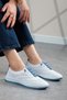 Women's Genuine Leather Patterned Light Sole Comfortable White-Blue Casual Women's Daily Shoes - 2