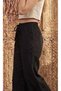 Muslin Fabric 100% Organic Palazzo Wide-Leg Pants with Side Pockets and Elastic Waist Black - 5