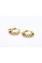 Women's Tarnish-Resistant Steel Gold Color Thorn Detailed Minimal Lockable Hoop Earrings (Huggie) - 2