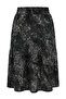 تنورة كبيرة الحجم بخصر مطاطي وقماش مرن منقوش ومطوي - 6