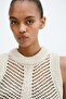 Crochet-look tassel-detail top - 2