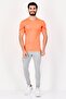 Men Slim Fit Short Sleeve Training T-Shirt, Orange - 4