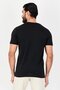 Men Crew Neck Short Sleeve Textured T-Shirt, Black - 3