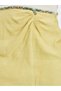 Khaki Embellished Waistband Pencil Midi Skirt - 3