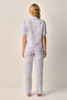 طقم بيجامة بياقة قميص منقوشة - 4