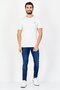 Men Crew Neck Short Sleeve Embroidered Logo T-Shirt, White - 4