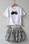 Girl's Balloon Skirt and Front-Tie T-Shirt Set - 4