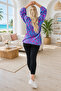 Plus Size Loose Tunic – Floral Pattern, Tie at the Neck, Stylish & Comfortable Breathable Fabric - 4