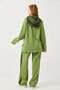 Women's green hooded tracksuit with front pockets - 5