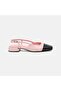 Women's Pink Square Toe Slingback Leather Casual Shoes - 2