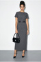 Women's Anthracite Belted Crew Neck Pencil Dress 0573 60286014 - 3