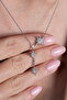 Women's Zircon Stone Row Pole Model Necklace - 2