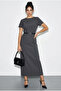 Women's Anthracite Belted Crew Neck Pencil Dress 0573 60286014 - 2