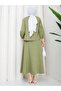 Alina Zippered Suit with Stone Buttons and Skirt - 8