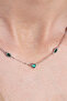 Women's Emerald Zircon Stone Colorful Heart Necklace - 3