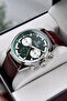Leather Strap - Black Silver Color - Men's Wristwatch - with Bracelet Gift - 4