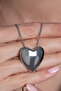 Women's Showy Curved Heart Necklace - 3