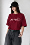 Burgundy Atatürk Signed Printed Oversize T-Shirt